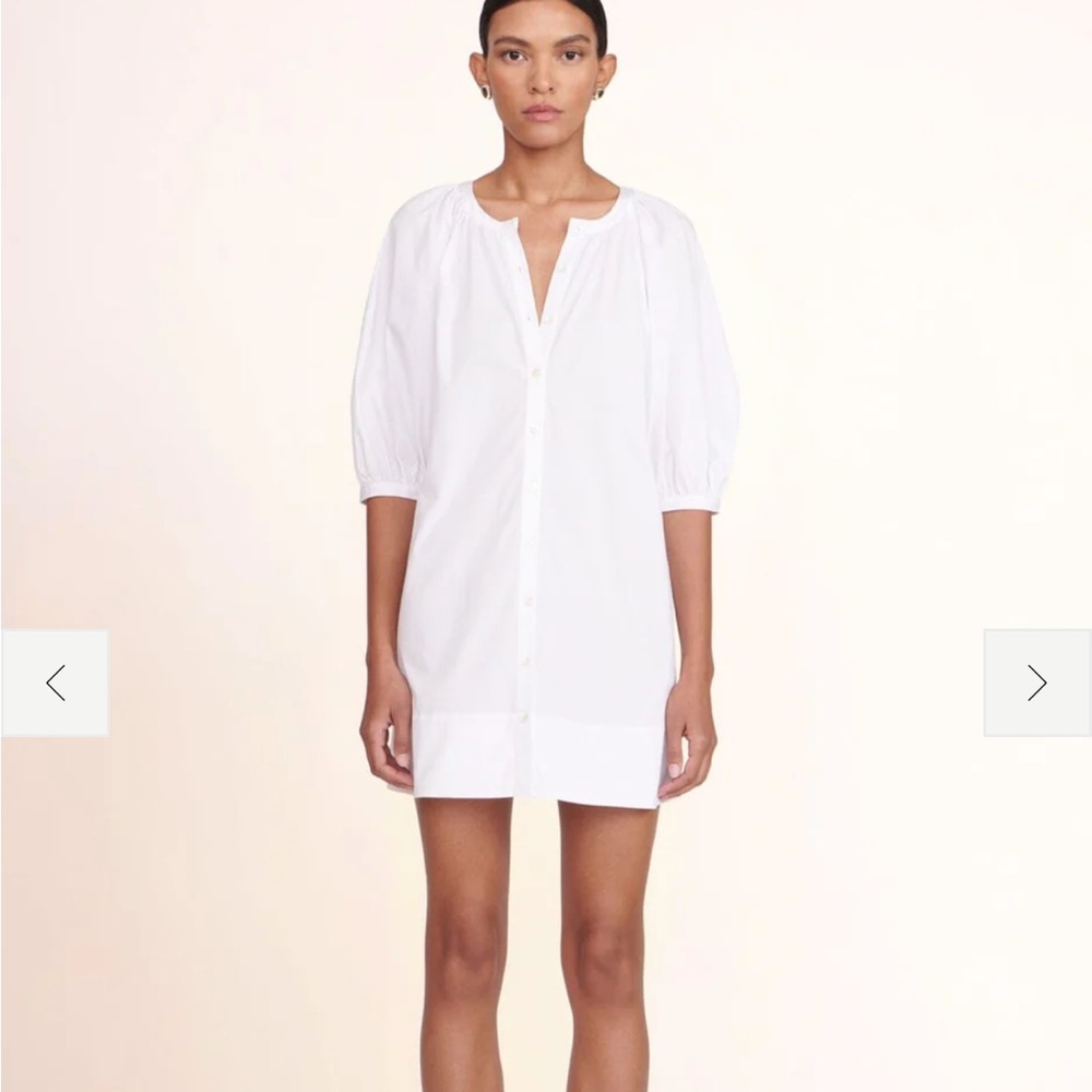 STAUD Cream Button-Down Dress